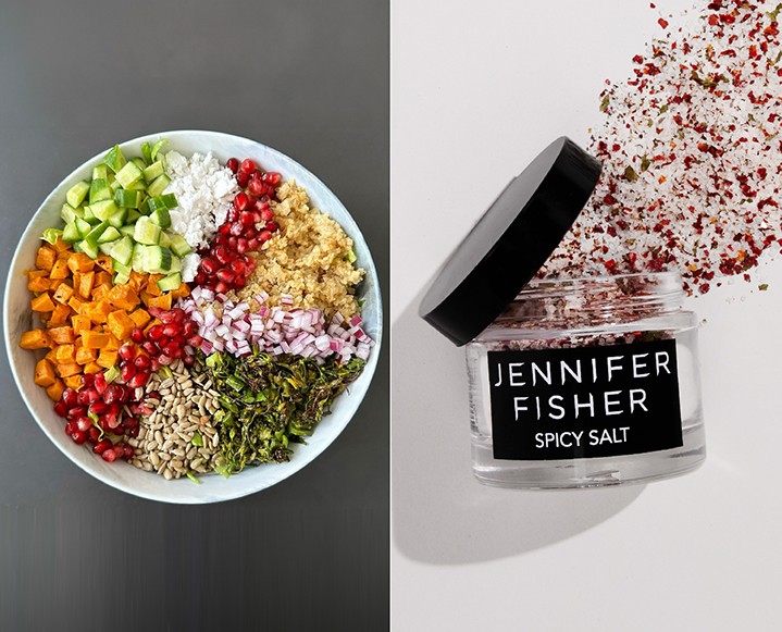 A bowl of Jennifer Fisher's Tastes Like Grain Salad 2.0 with fresh vegetables.
