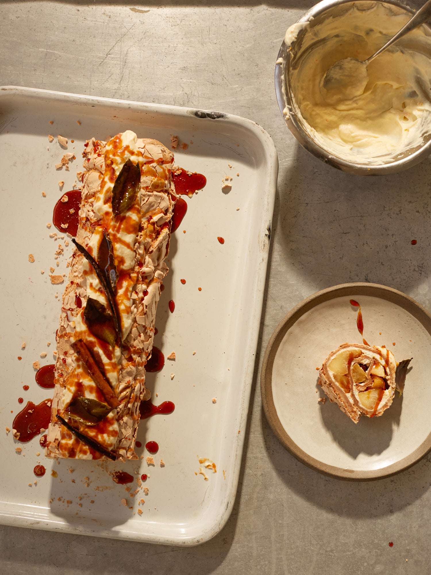 Ottolenghi Meringue Roulade: Brown Sugar & Apple Recipe