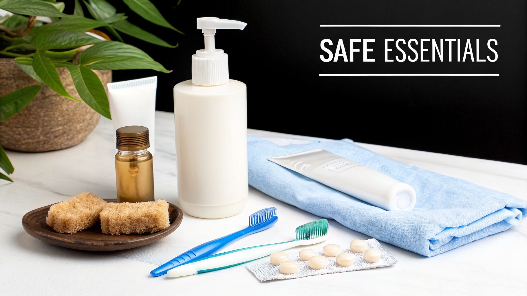Fragrance-free lotion and soft personal care items for cancer patients.