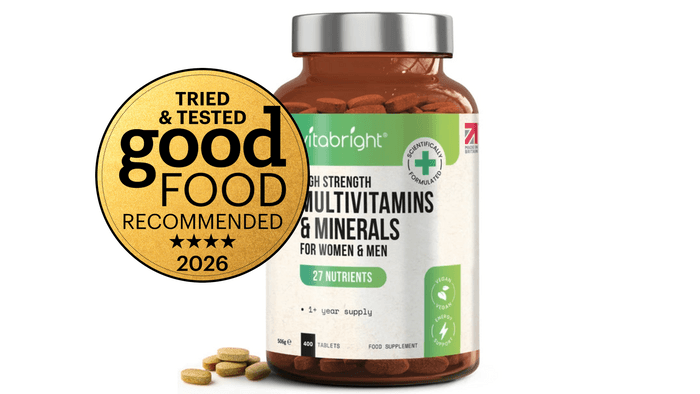 VitaBright Multivitamin and Mineral Tablets packaging.