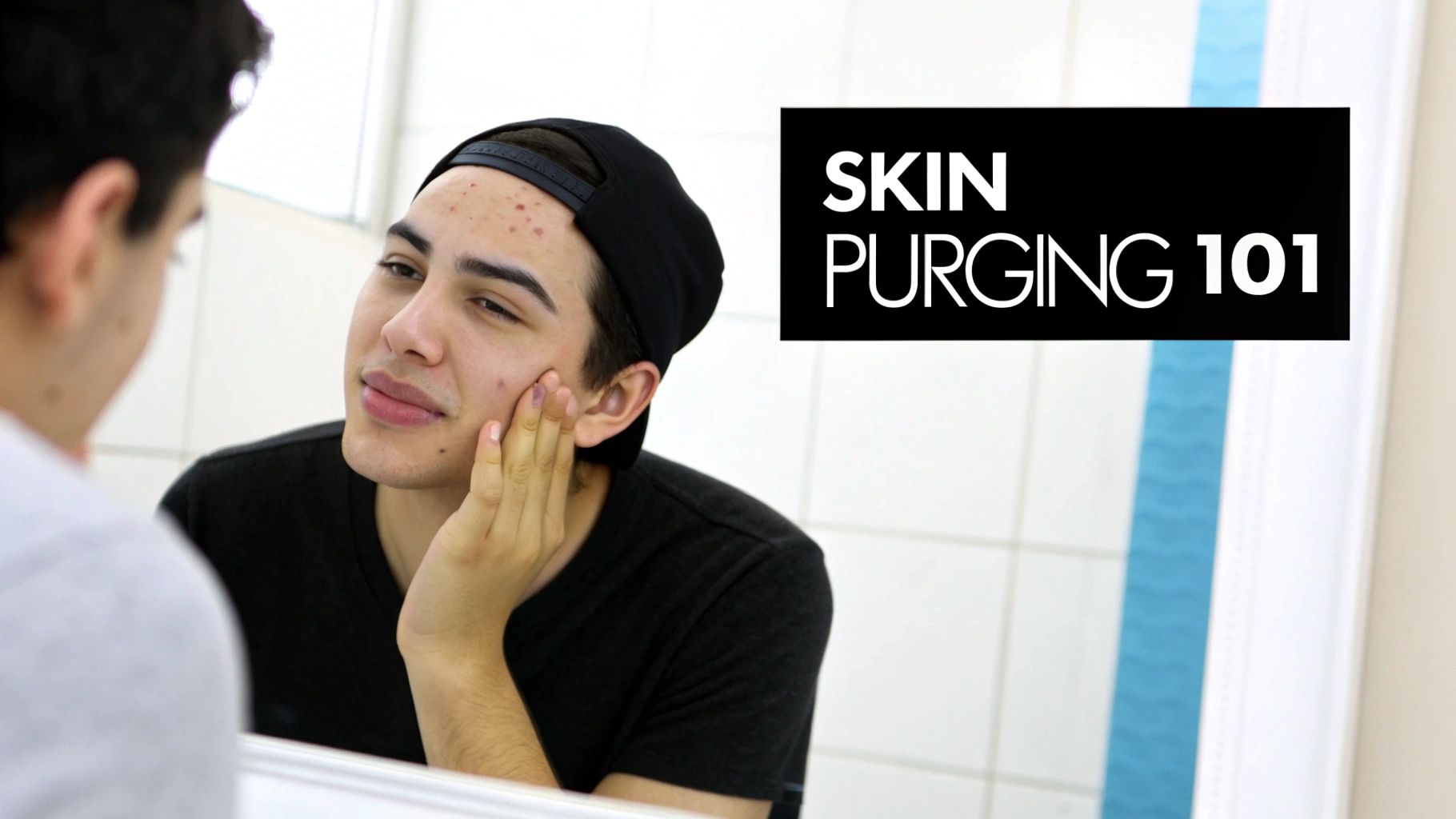 A dermatologist using a specialized magnifying tool to examine a patient's skin texture.