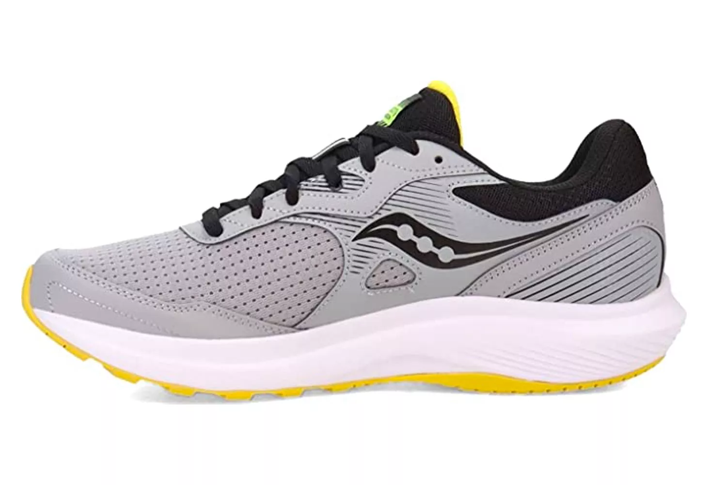Side profile of a Saucony Cohesion 16 running shoe with breathable mesh upper.