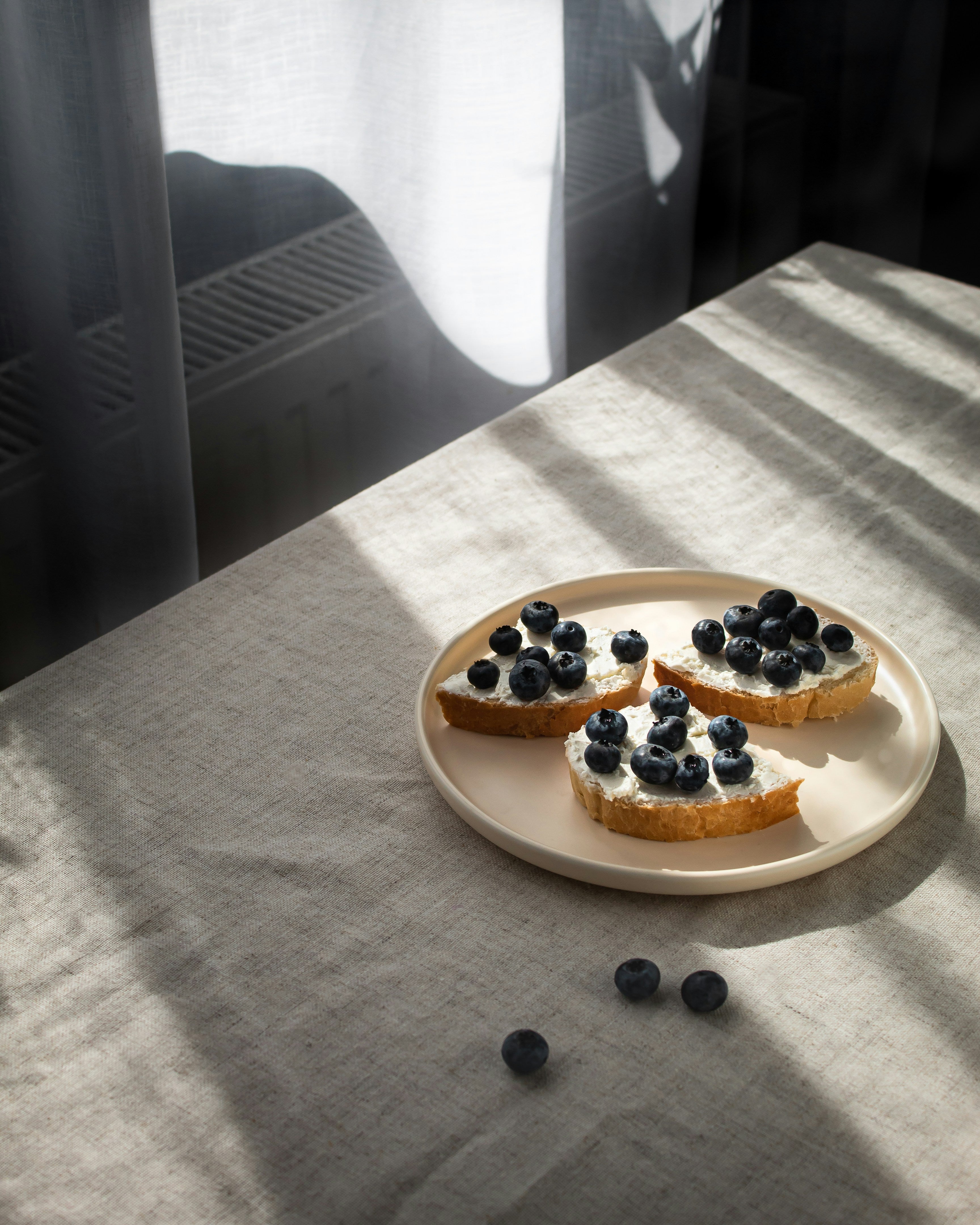 A mindful meal setup featuring fresh produce and a simple, healthy table arrangement.