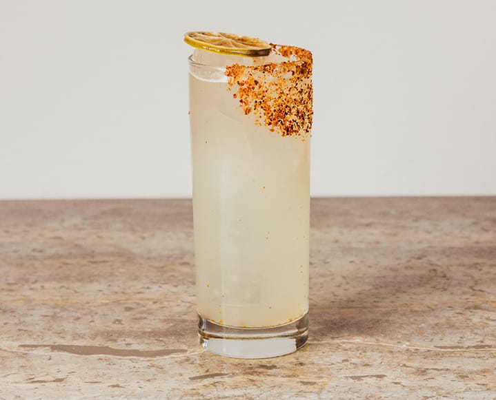 Graphic text overlay reading Gran Blanco's No ABV Margarita Recipe for Dry January.