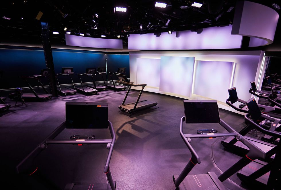 Peloton London flagship studio for treadmill classes with live production equipment