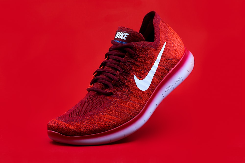 A pair of high-performance athletic sneakers positioned for a workout.