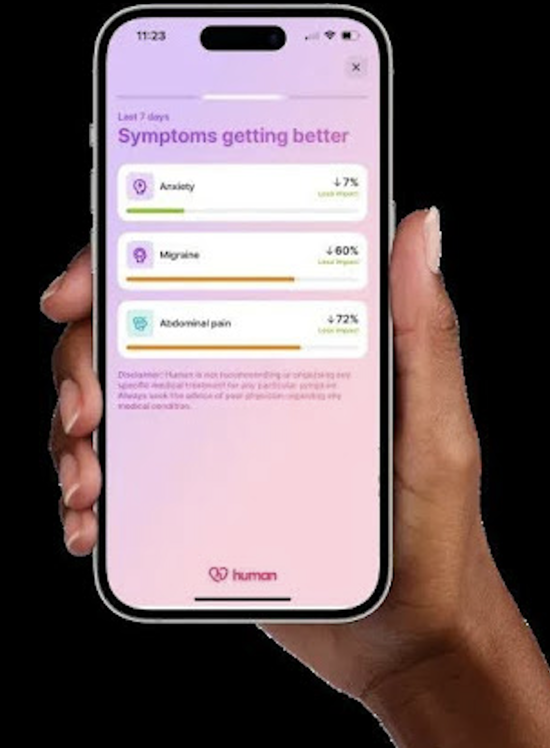 A patient sharing a health data report from their mobile device with a healthcare provider during a consultation.