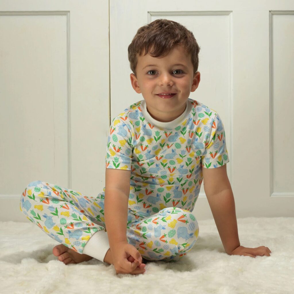 Children's Spring Meadow print pyjamas from Rachel Riley.