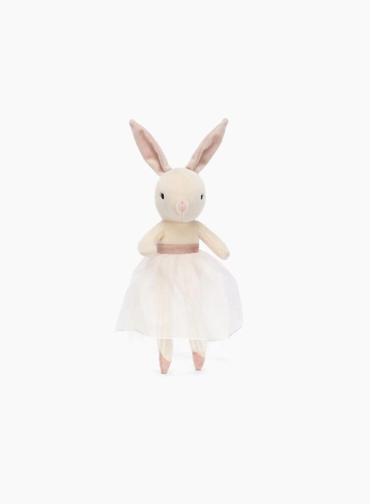 A soft white Jellycat Etoile Bunny with a silver star pattern.