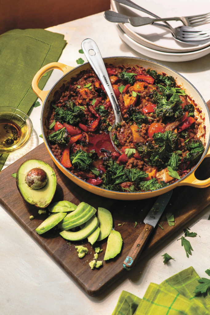 Sweet Potato Lentil Stew for Two with Harissa
